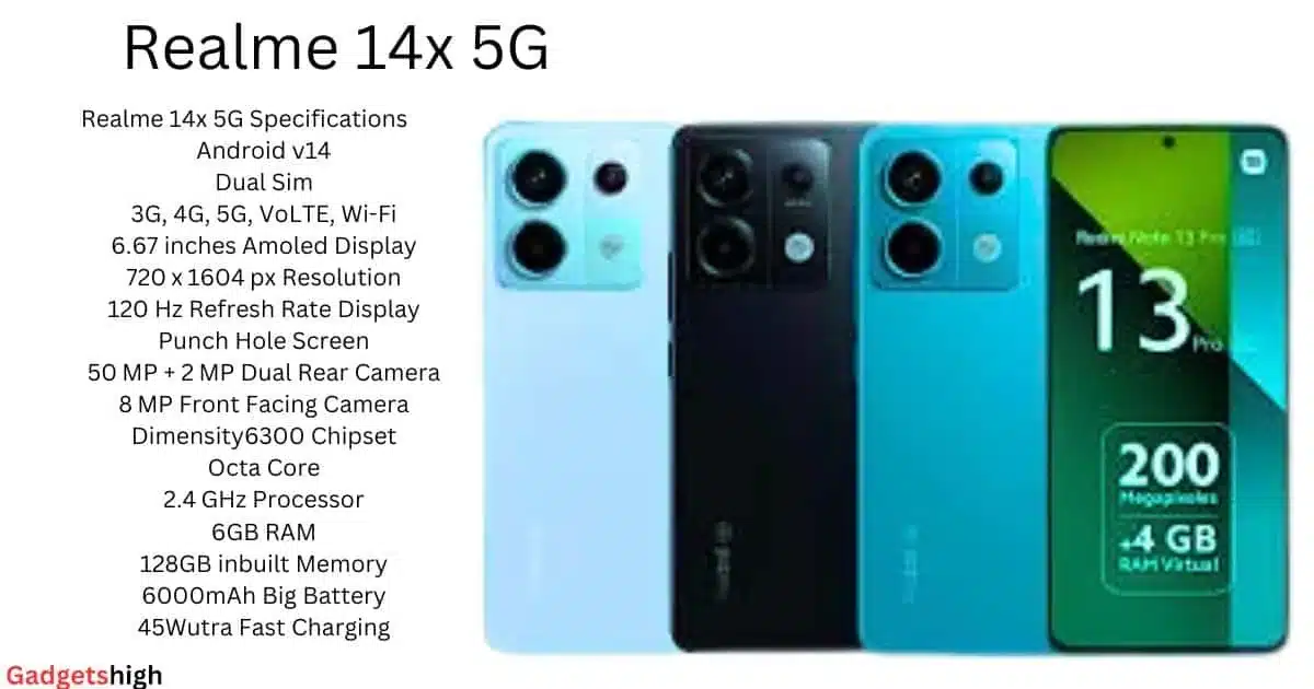 Realme 14x 5G Price – 6000mAh Battery & 50MP Camera