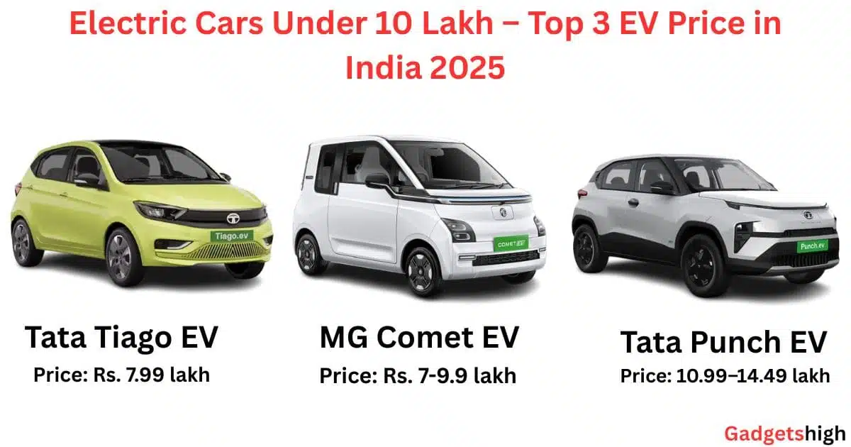 electric cars under 10 lakh