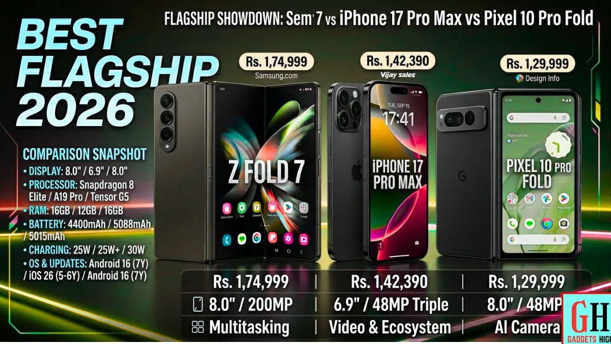 Samsung Galaxy Z Fold 7 vs iPhone 17 Pro Max vs Pixel 10 Pro Fold