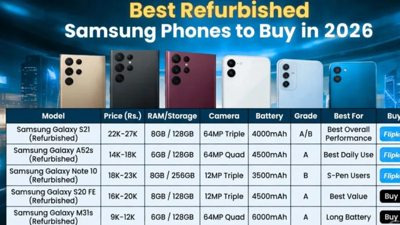 Samsung Refurbished Phones India 2026: Top 5 Picks, Pro & Cons
